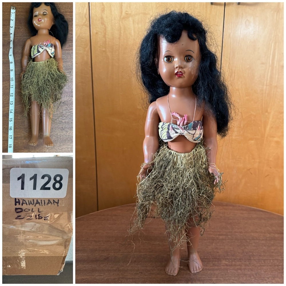 VTG 1960's Hula Outfit Grass Skirt Hawaiian Doll